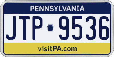 PA license plate JTP9536