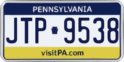 PA license plate JTP9538