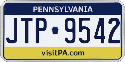 PA license plate JTP9542