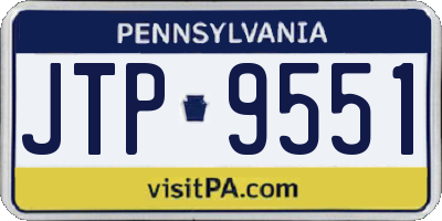 PA license plate JTP9551