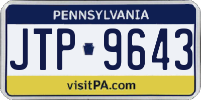 PA license plate JTP9643