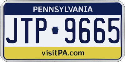 PA license plate JTP9665