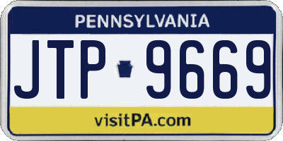 PA license plate JTP9669