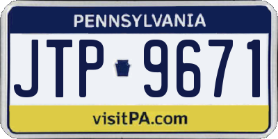 PA license plate JTP9671