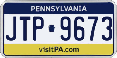 PA license plate JTP9673