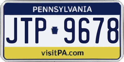 PA license plate JTP9678