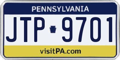PA license plate JTP9701