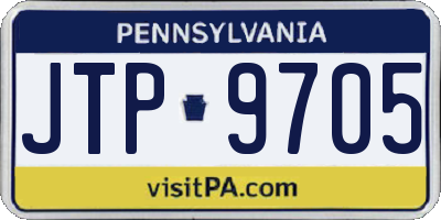 PA license plate JTP9705