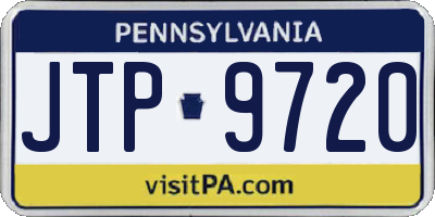 PA license plate JTP9720