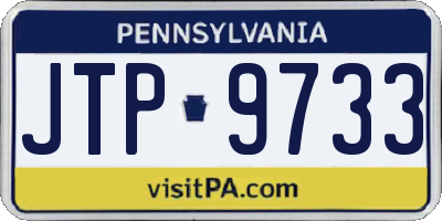 PA license plate JTP9733