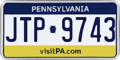 PA license plate JTP9743