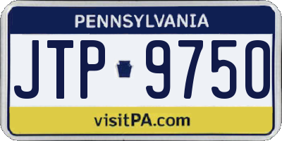 PA license plate JTP9750