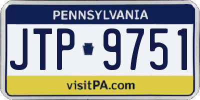PA license plate JTP9751