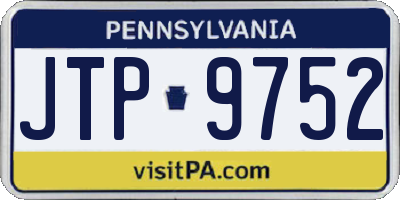 PA license plate JTP9752
