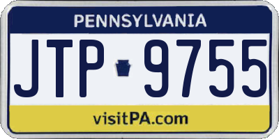 PA license plate JTP9755
