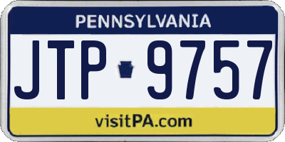 PA license plate JTP9757
