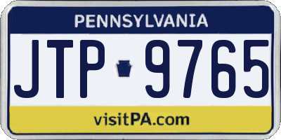 PA license plate JTP9765