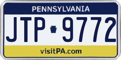 PA license plate JTP9772