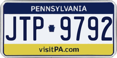 PA license plate JTP9792