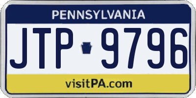 PA license plate JTP9796