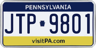 PA license plate JTP9801