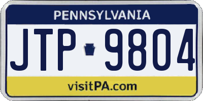 PA license plate JTP9804