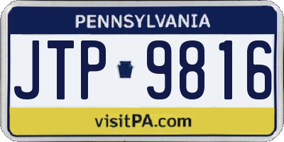 PA license plate JTP9816