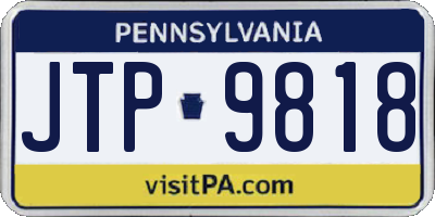PA license plate JTP9818