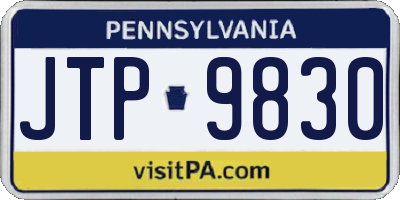 PA license plate JTP9830