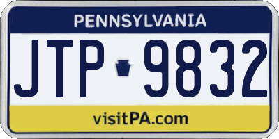 PA license plate JTP9832