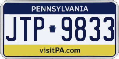 PA license plate JTP9833