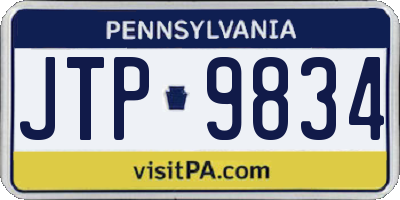 PA license plate JTP9834