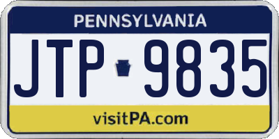 PA license plate JTP9835