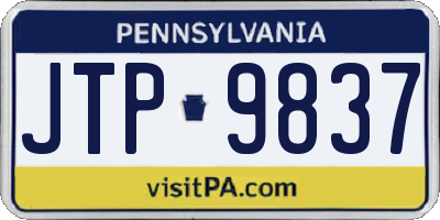 PA license plate JTP9837