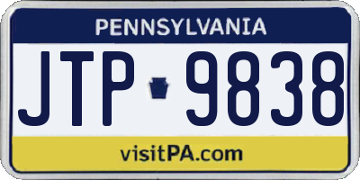 PA license plate JTP9838