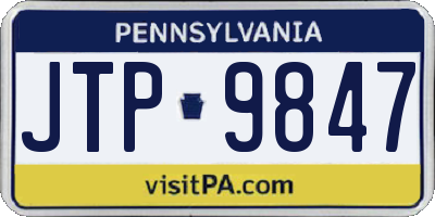 PA license plate JTP9847