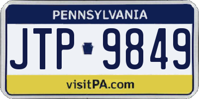 PA license plate JTP9849