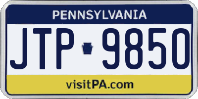 PA license plate JTP9850