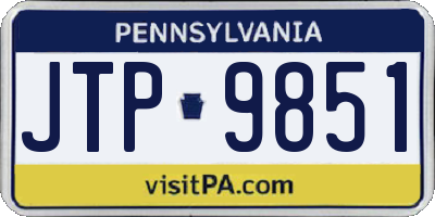 PA license plate JTP9851