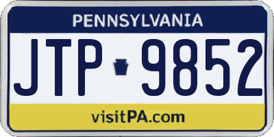 PA license plate JTP9852