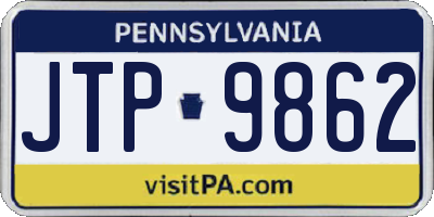 PA license plate JTP9862