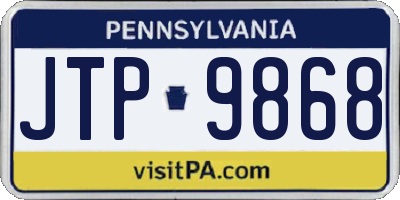 PA license plate JTP9868