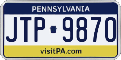 PA license plate JTP9870