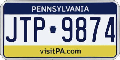 PA license plate JTP9874