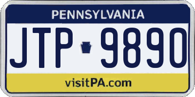 PA license plate JTP9890