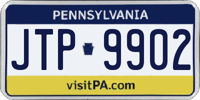 PA license plate JTP9902