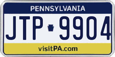 PA license plate JTP9904