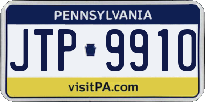 PA license plate JTP9910
