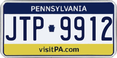 PA license plate JTP9912