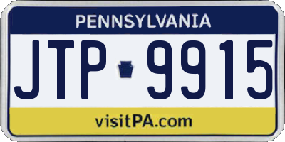 PA license plate JTP9915
